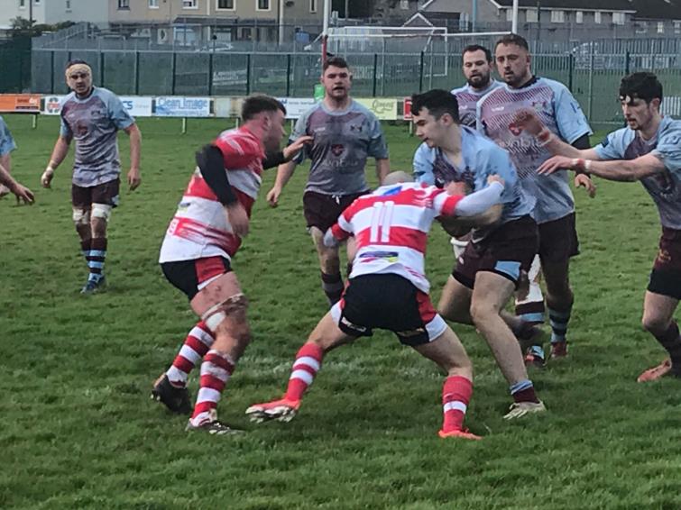 Winger James Trueman shows his defensive work