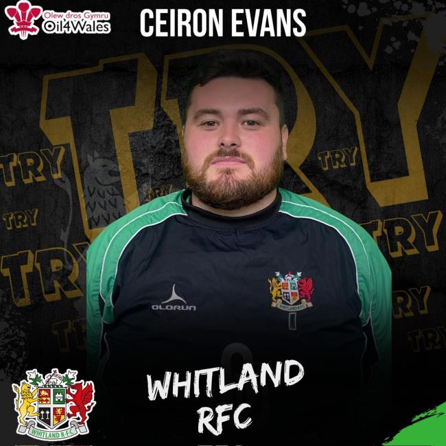 Ceiron Evans - strong display rewarded with a Whitland try