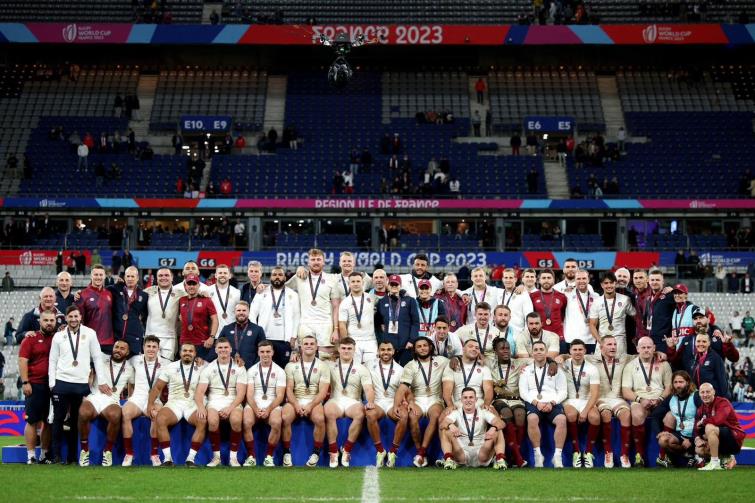 Greg with the rest of the England squad