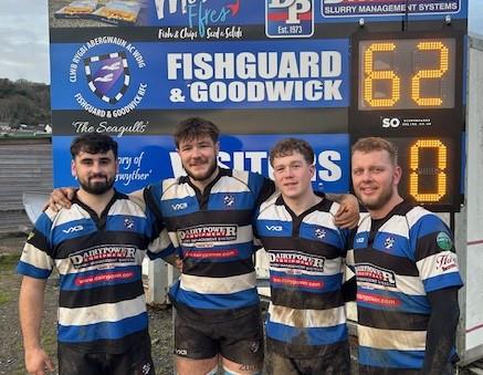 Fishguard and Goodwick scorers - Cai Llewellyn, Rhys Lewis, Dom Sinnott, Jake Jenkins. Picture Fraser Watson
