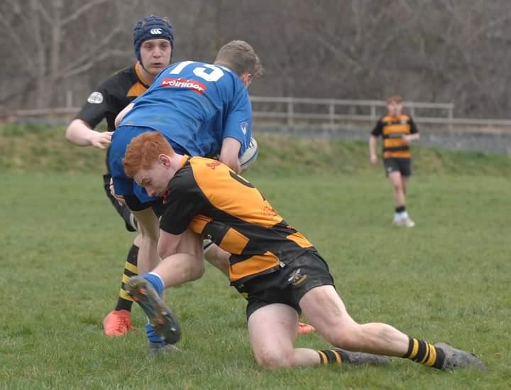 Ioan Hawkridge-Jones halts an attack