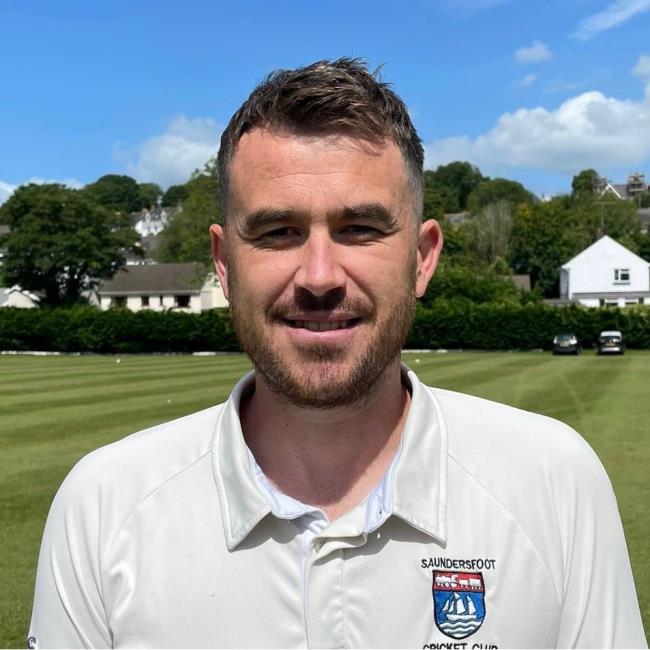 Nick Cope - batted and bowed well in vain for Saundersfoot