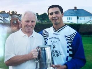 Winning a Welsh Brewers gallon tankard for Narberth with Davy Johns