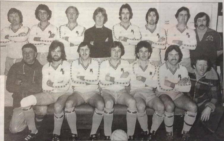 Denzil Tally John, back row, third left in the highly successful Merlins Bridge team of the late 1970s