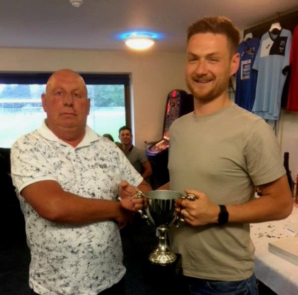 Receiving the supporters club award from Kevin Haldane