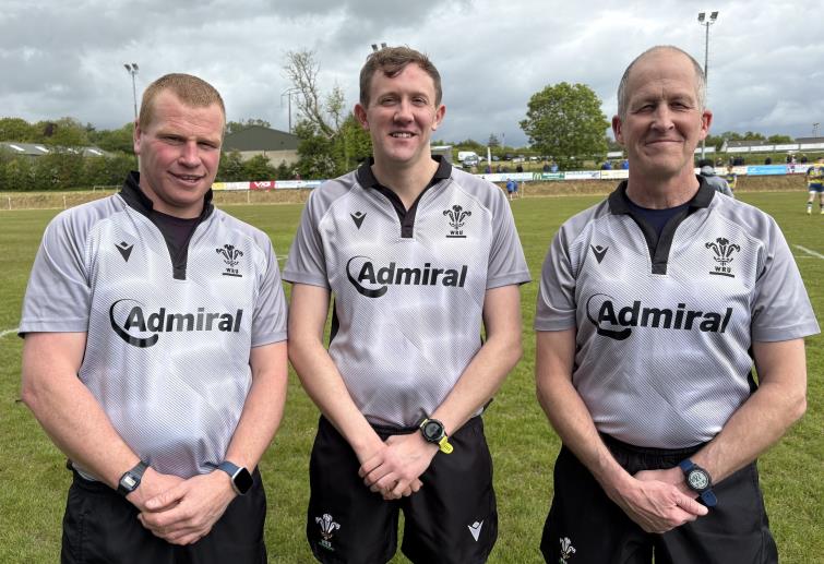Referee Joseff Rees and assistants Leighton Bambry and Migel Grey