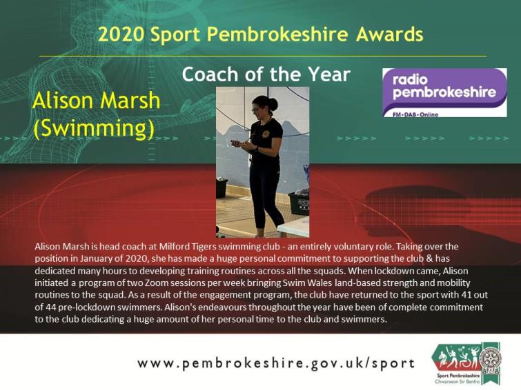 Coach of the Year - Alison Marsh
