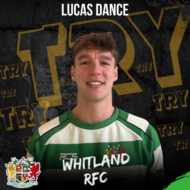 Lucas Dance - a good try Whitland centre