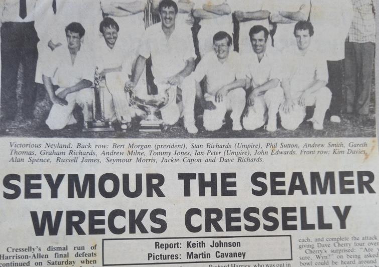 Western Telegraph Harrison-Allen Bowl Final heading in 1983