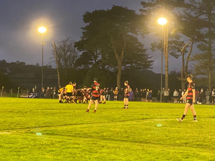 Scrummage time at Pill Parks under lights