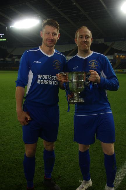 Goal heroes Ashley Beck and Adam Hawkins