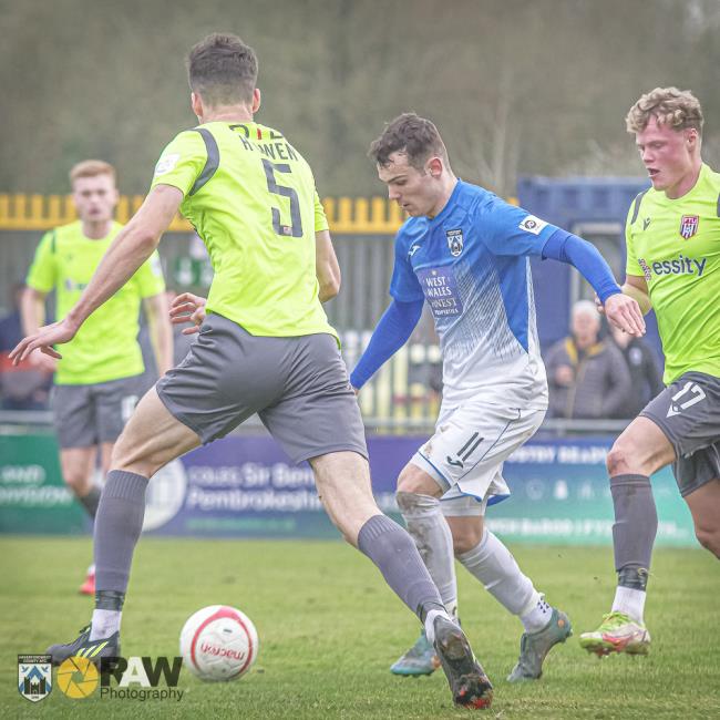 Jordan Davies headed home the second goal for Haverfordwest County