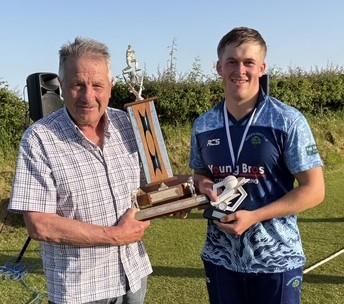 Glyn Cole with man of the match Loui Davies