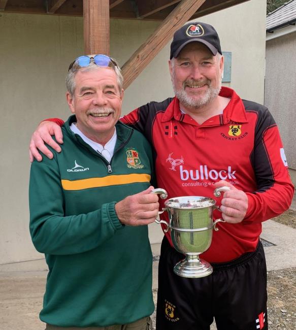 Kevin Jenkins presents the cup to Nick Scourfield