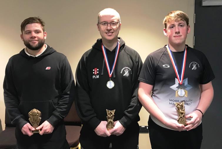 Scott Griffiths (Fielding), Paul Murray (Batting) and Jack John (Bowling)