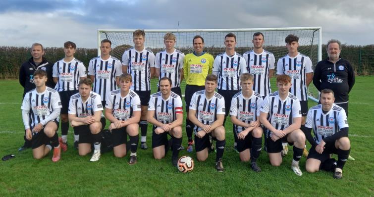Neyland line up before kick off. Picture by Martin Jones