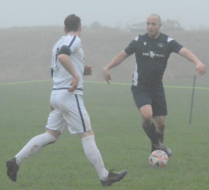 Alex Thomas scored for Merlins Bridge at Fishguard Sports