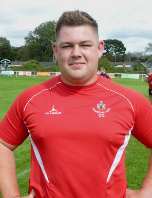 Dom Colman - two tries for Pembrokes powerful prop