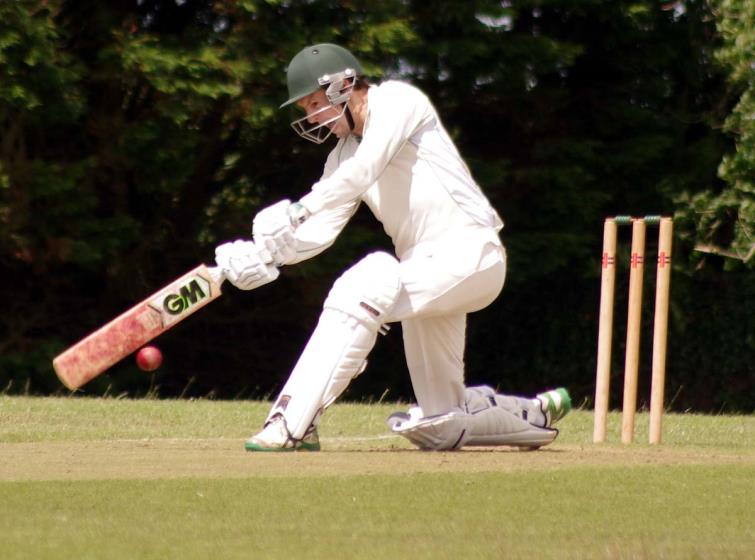 Luke Hayman in batting action for Burton