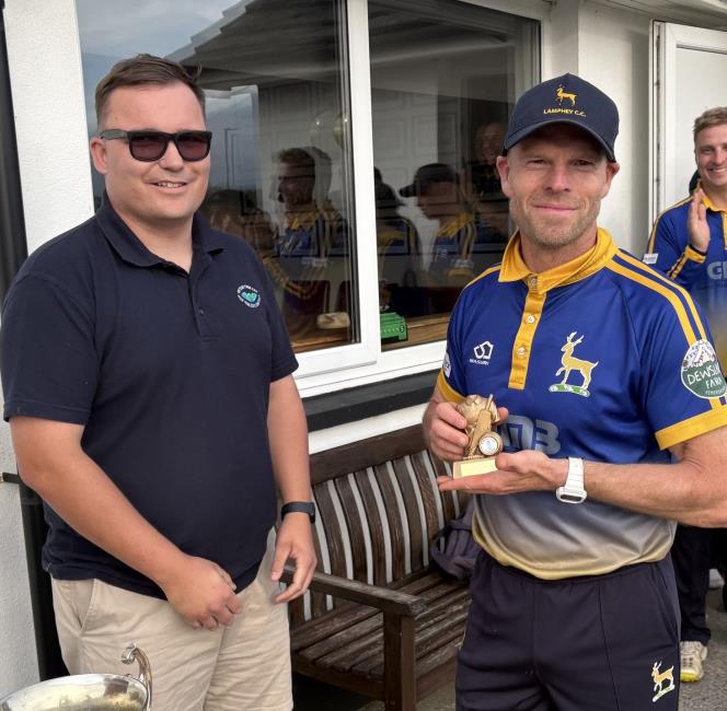  David Blackwell of Lamphey  - winner of the Man of the Match award