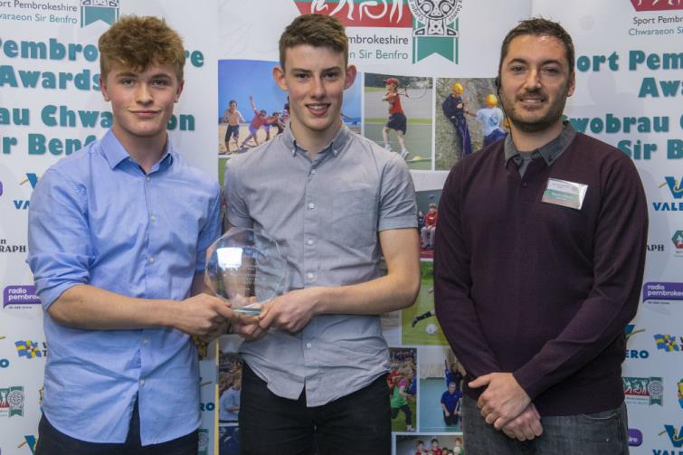 Junior Team - Pembs Harriers (U15s Winners), Camrose U16s Football, Thomas Richardson and Mia Walsh