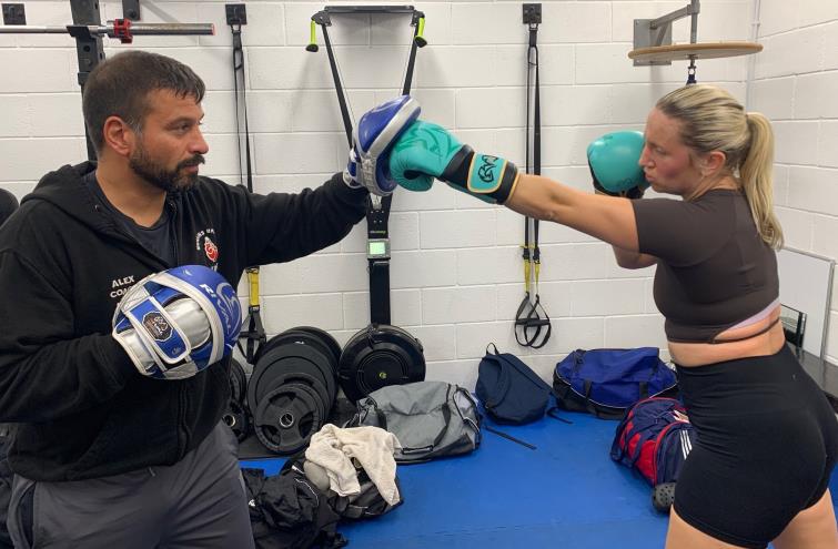 Alex putting Miranda through her paces