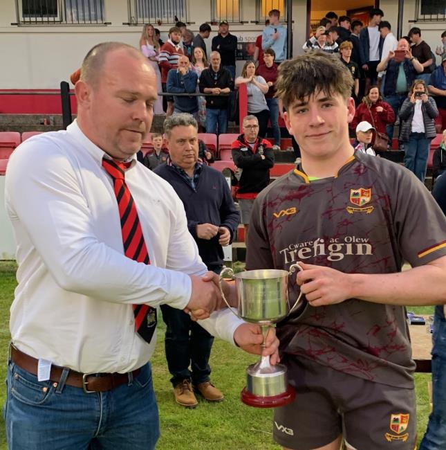 Harry Bolton and Crymych captain Deian James
