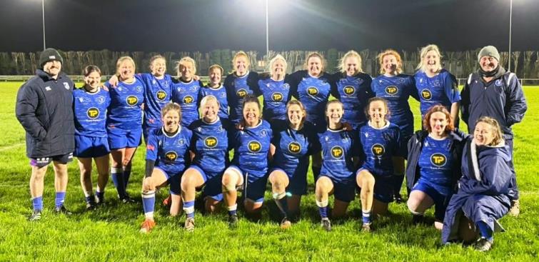 Jana with a delighted Haverfordwest squad and coaches