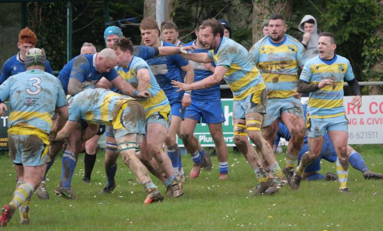 Laugharne go on the attack. Picture William John