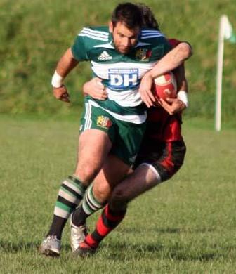 Mike Georgiou- scoring a try for Whitland