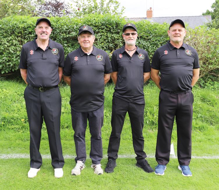 Umpires Dave Loosemore, Gareth Brace, Simon Richards and Jon Willington line up before the tournament