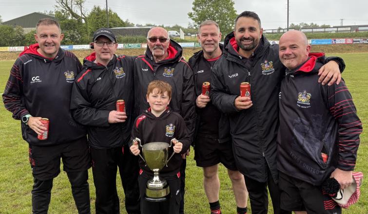 Seasiders coaching staff, plus Gruff Barlow