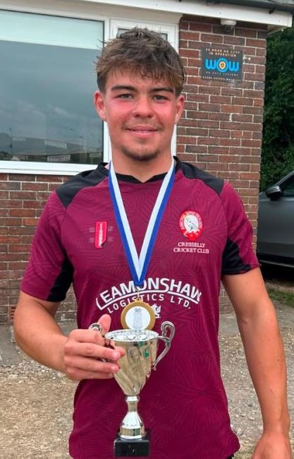 Tyler James - man of the match after taking seven wickets for Cresselly