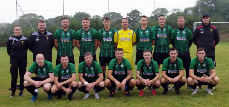 Goodwick United line up prior to kick off
