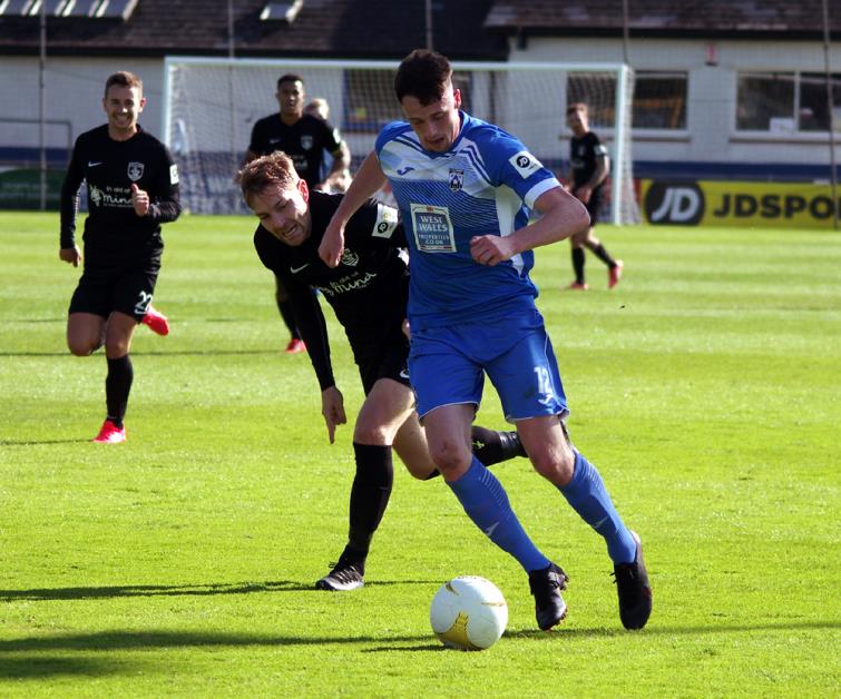 Jack Wilson had a lively game for Haverfordwest County