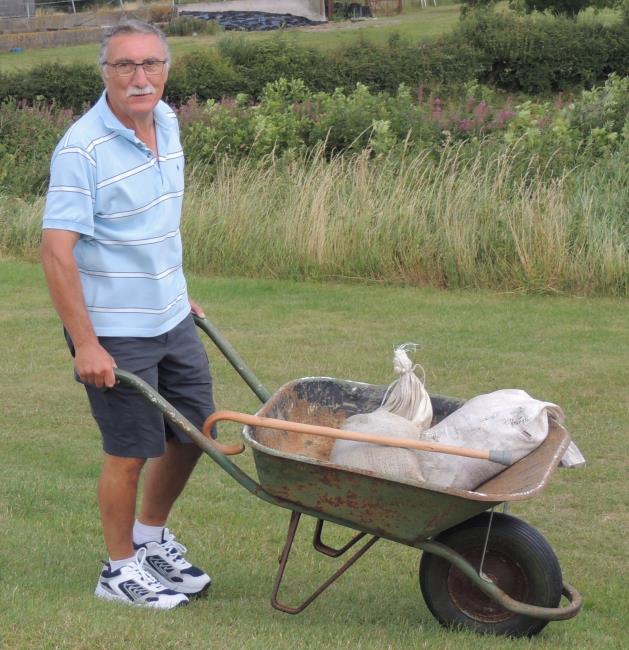 (Inset) Denis Chiffi, sadly missing from the team of groundsmen due to illness.