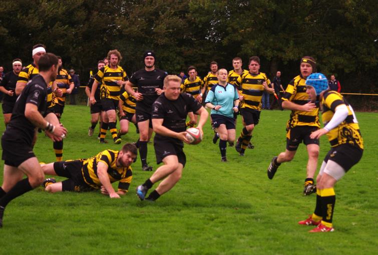 Neyland run the ball hard at Llangwm