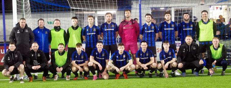 Hakin United line up before kick off