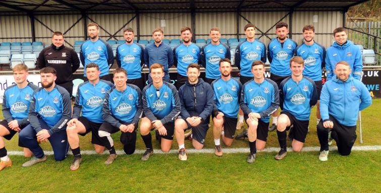 Hakin United line up before kick off (Picture Bill Carne)