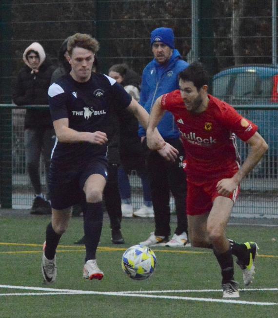 James Hinchliffe scored two second half goals for Carew at Fishguard