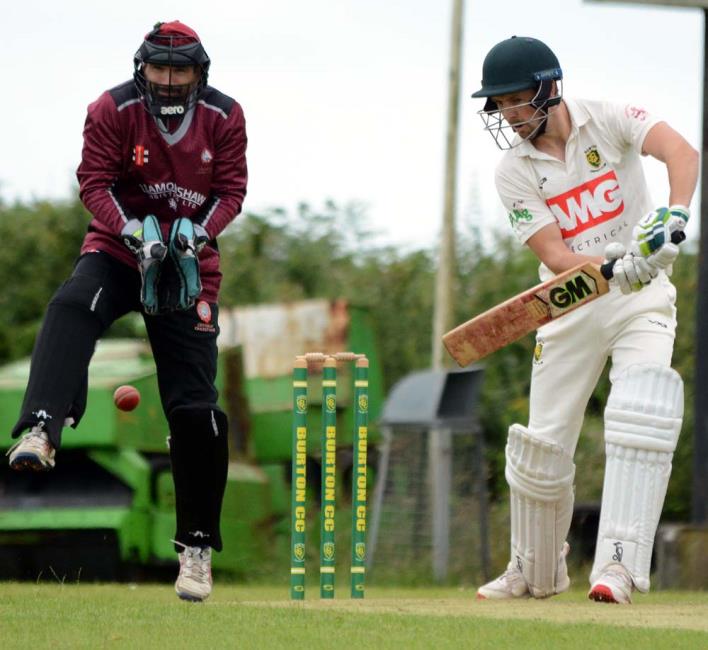 Luke Hayman in batting action for Burton against Cresselly. Picture Gordon Thomas