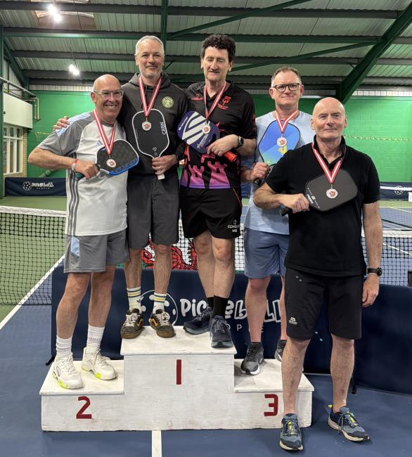 Carl Davies (2nd left) Welsh Pickleball Champion