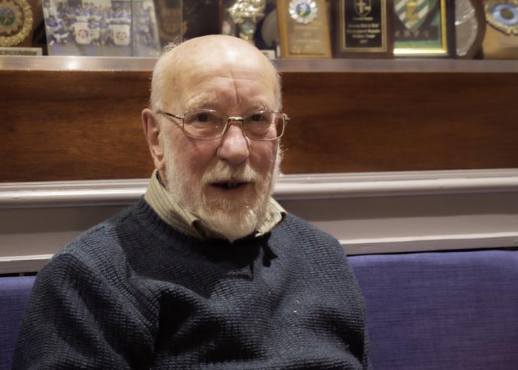 Charles Davies celebrating his 90th birthday at the clubhouse