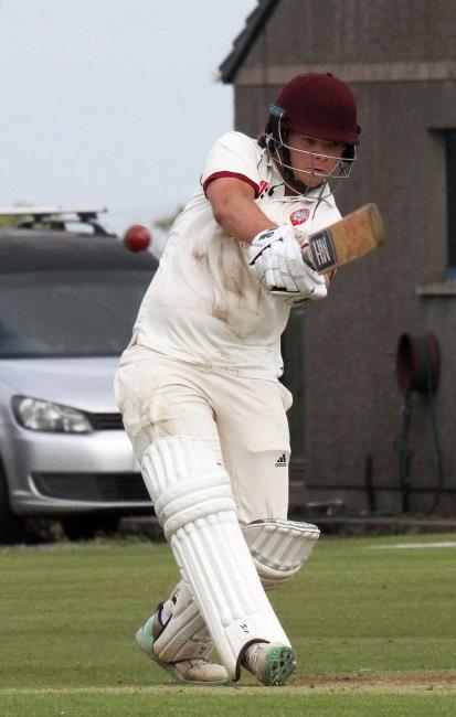 Charlie Arthur - pulls a shot to the boundary