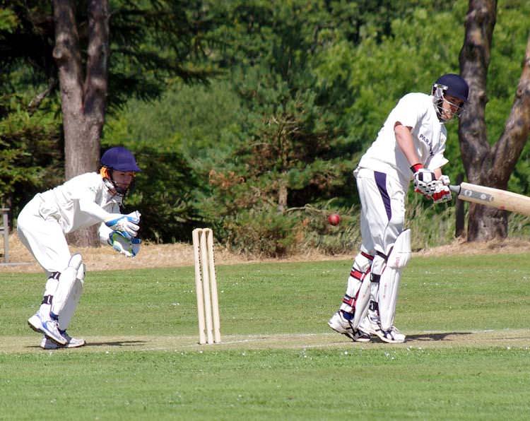 Chris Inward on his way to scoring 66 runs for Llangwm
