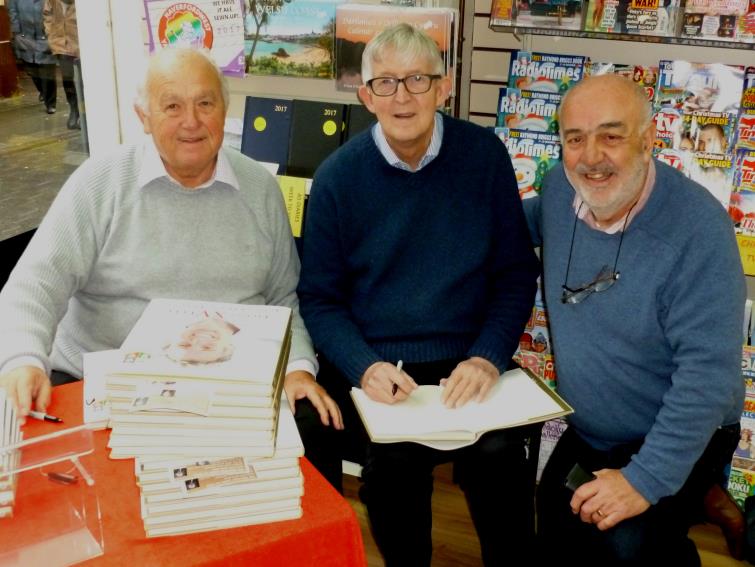 Clive Rowlands, Alun Wyn Bevan and Bill Carne at the Victoria Book Shop