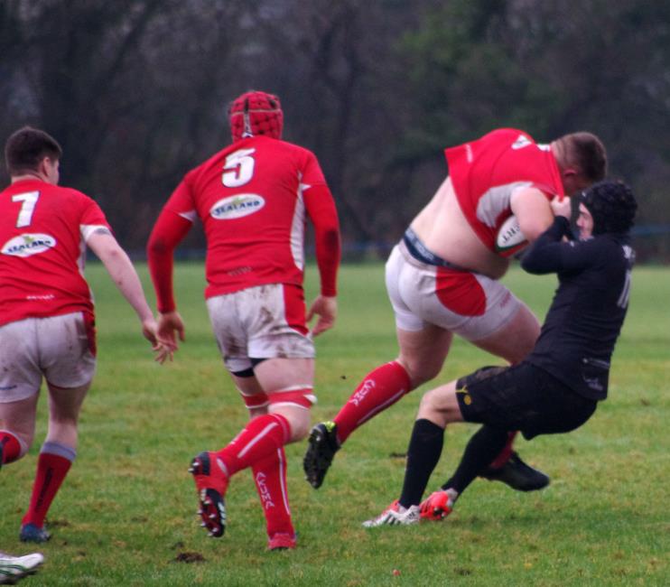Big tackle at Athletic Ground
