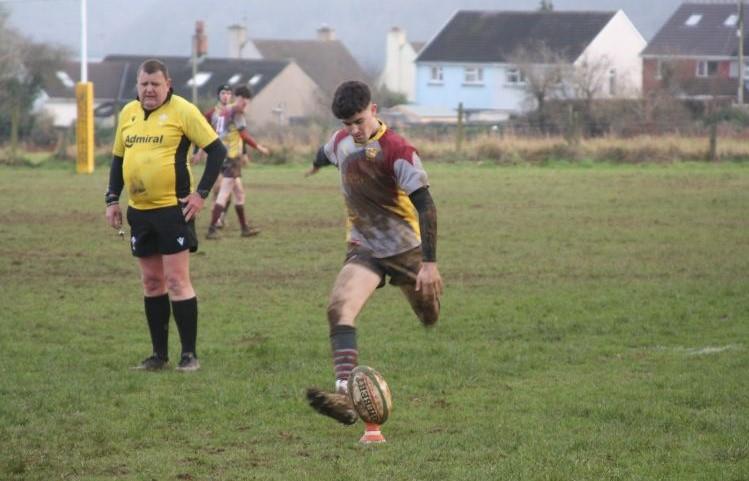 Iwan Davies going for goal