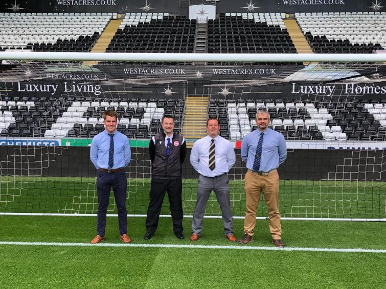 Match officials before kick off