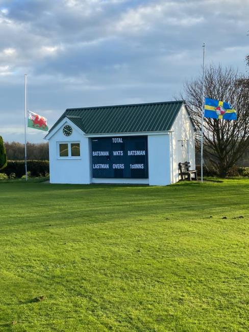Cresselly flag at half mast